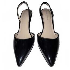 Marc Fisher Black Patent Leather Slingback Flats - Size 7M